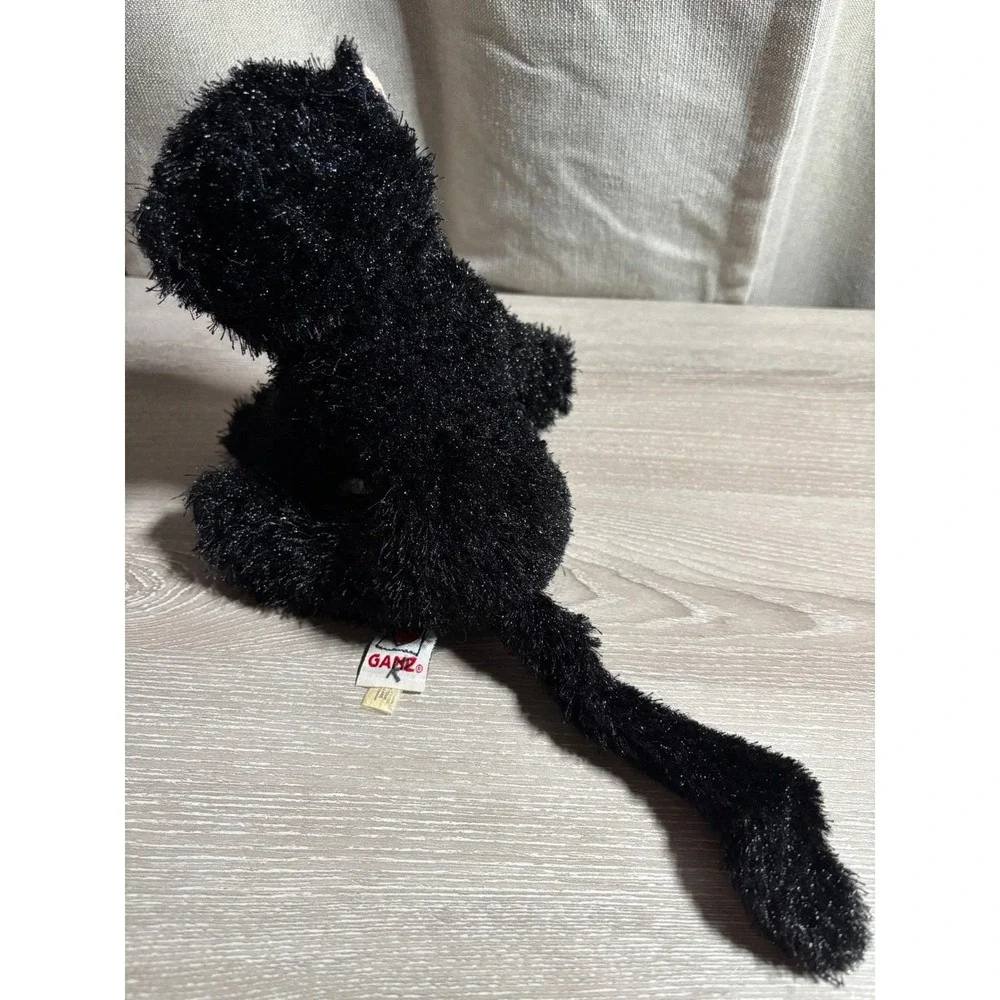 Ganz Webkinz Black Cat Plush Stuffed Animal Retired HM013 Shimmer Fur